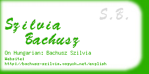 szilvia bachusz business card